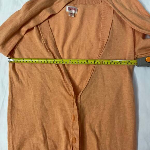 Mossimo Orange V-Neck Button Up Cardigan M Academia Classic Preppy Normcore - Picture 3 of 7
